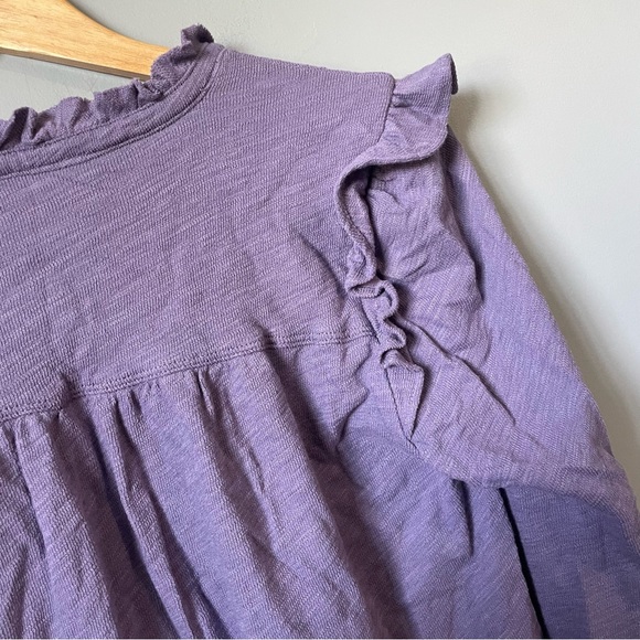 NWT ANTHROPOLOGIE Pilcro Ruffled Henley Top size small lavender - Picture 13 of 16